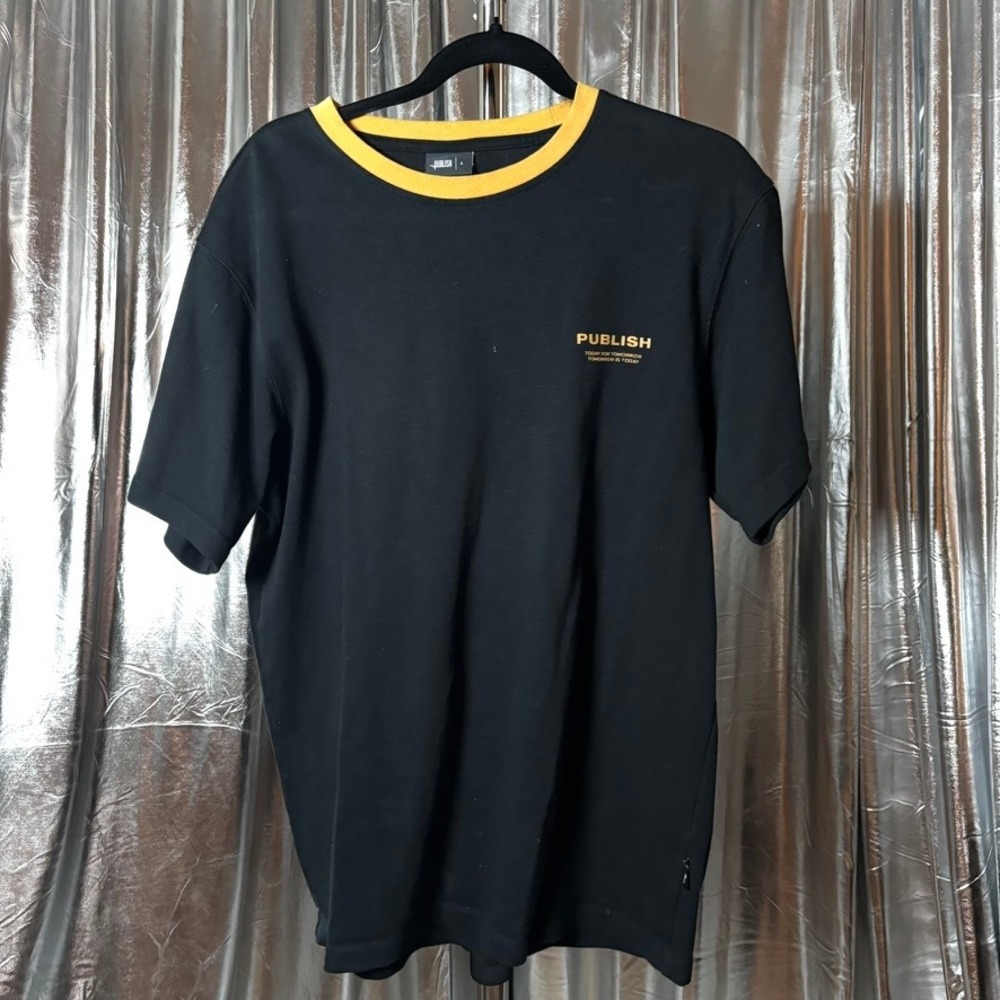 Publish Brand Black Mustard Ringer Logo Tee
